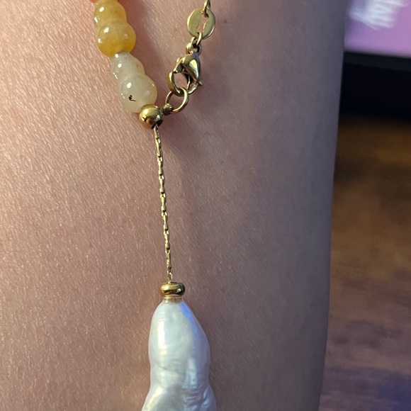 Brand new w/out tags. Gold over Surgical Stainless Steel with Jade and Pearl. - Picture 5 of 6